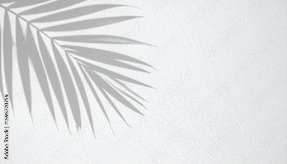Obraz premium マットなオフホワイトの背景に、リネンのような繊細な質感と、控えめなトロピカルなヤシの葉模様が浮かぶ、自然で落ち着いたデザイン