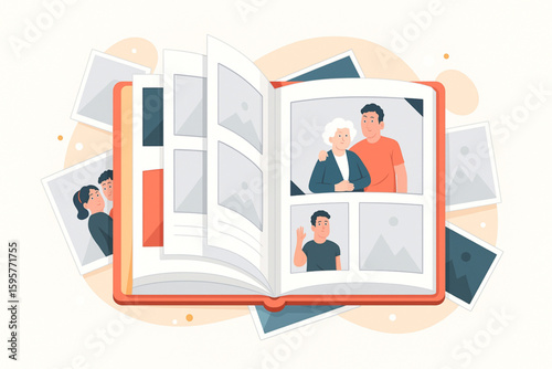 Cherished memories captured in a beautifully designed family photo album, perfect for showcasing generations of love and connection, celebrating milestones and family bonds