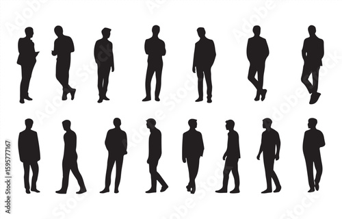 Silhouettes of Stylish Individuals Showcasing Diverse Urban Fashion Looks.