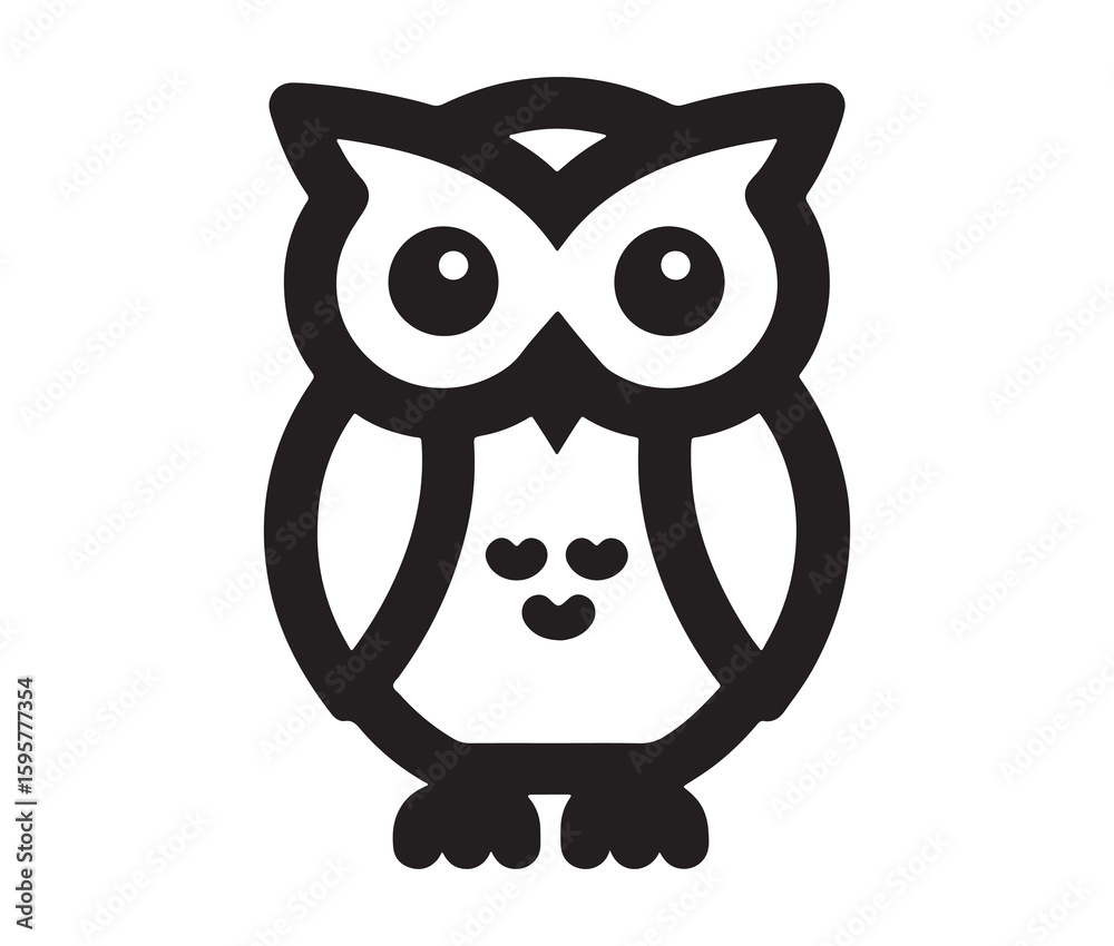 Fototapeta premium Minimalist owl line art vector.