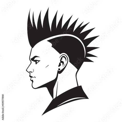 Men's Mohawk Hairstyle silhouette