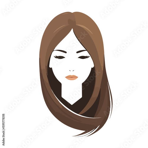 Elegant Flowing Hair Vector
