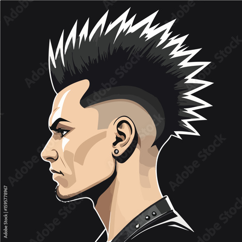 Spiky Mohawk Hair Icon
