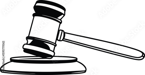 Judge Gavel Icon Silhouette for Legal Compliance