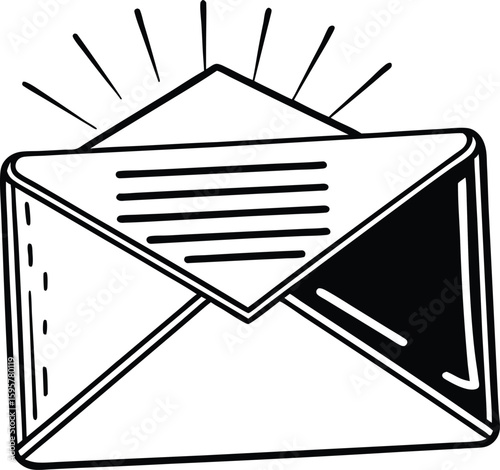 Envelope Silhouette Icon, Email Message Symbol