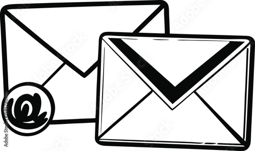 Envelope Silhouette Icon, Email Message Symbol
