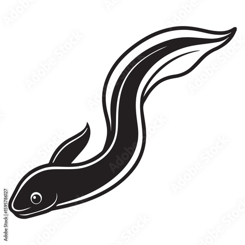 Saltwater eel vector illustration silhouette logo style design 