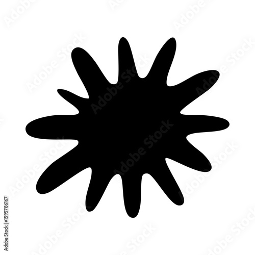 Black ink blot vector illustration for graphic design and creative projects abstract shape and splatter design silhouette