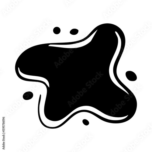 Black ink blot stain vector illustration for design element and creative projects isolated on white background silhouette