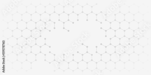 Abstract background of hexagons pattern and chemical engineering, genetic research, molecular structure. Vector illustration for innovation technology concept