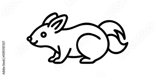 Stylized outline of a squirrel with a bushy tail and a cute expression, originally designed as scalable vector graphics