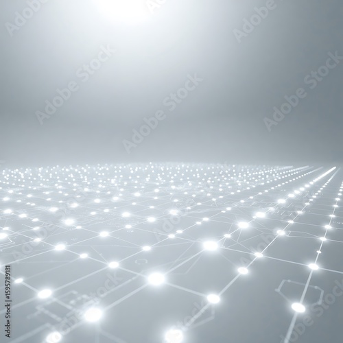 Wallpaper Mural Abstract circuit board illustration with glowing lights representing data and technological connections Torontodigital.ca