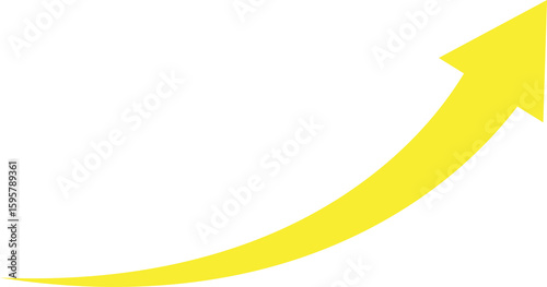Bright yellow arrow showing upward growth and progress