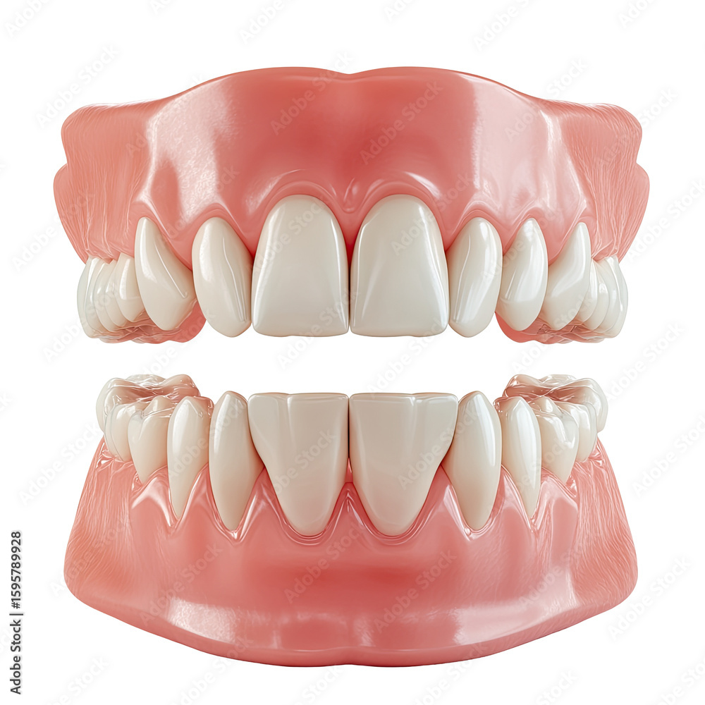 Obraz premium 3D model of a human mouth with teeth and gums