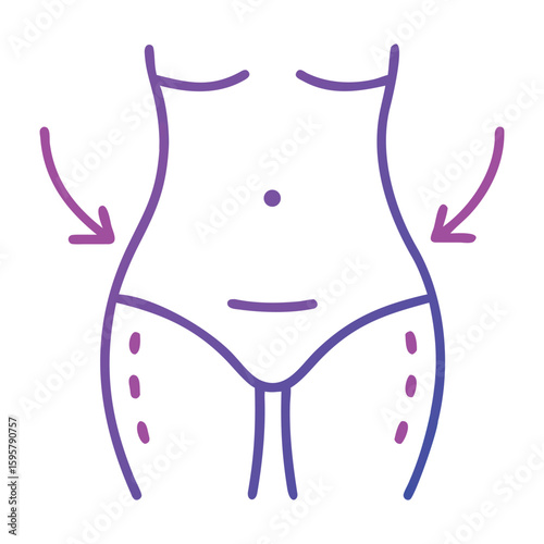 Body contouring and liposuction icon representing weight loss and aesthetic surgery