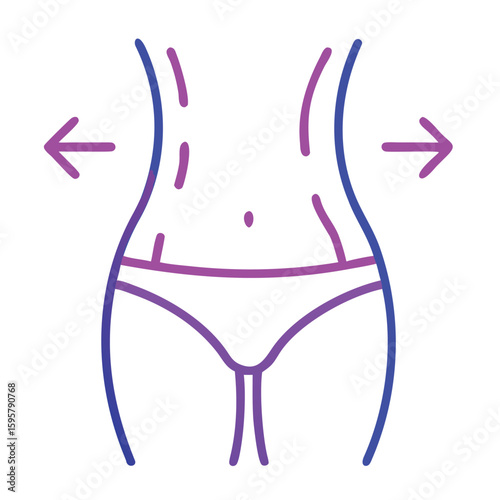 Body contouring and liposuction icon representing weight loss and aesthetic surgery