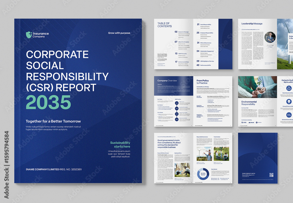 Corporate Social Responsibility CSR Report Brochure Template for ...