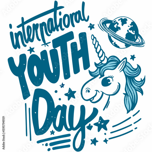 international unic design youth day  vector art