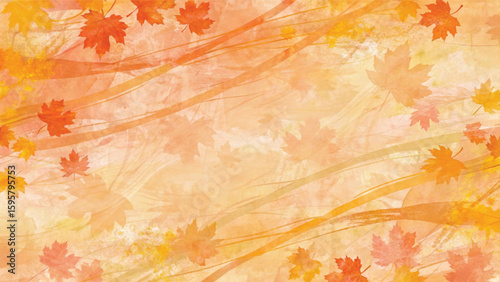 An abstract floral pattern of colorful autumn leaves creates a vibrant, seasonal nature background
