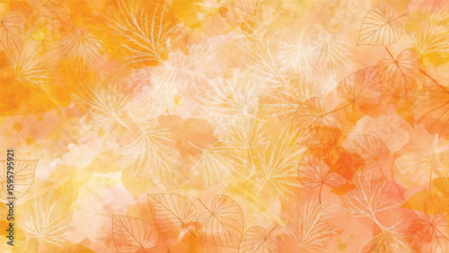 An abstract floral pattern of colorful autumn leaves creates a vibrant, seasonal nature background