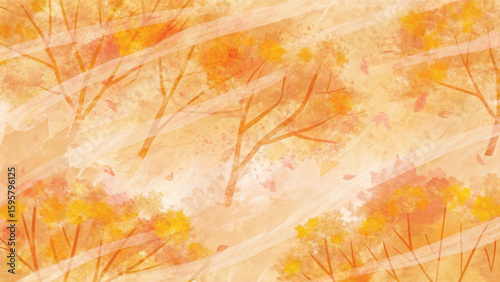 An abstract floral pattern of colorful autumn leaves creates a vibrant, seasonal nature background