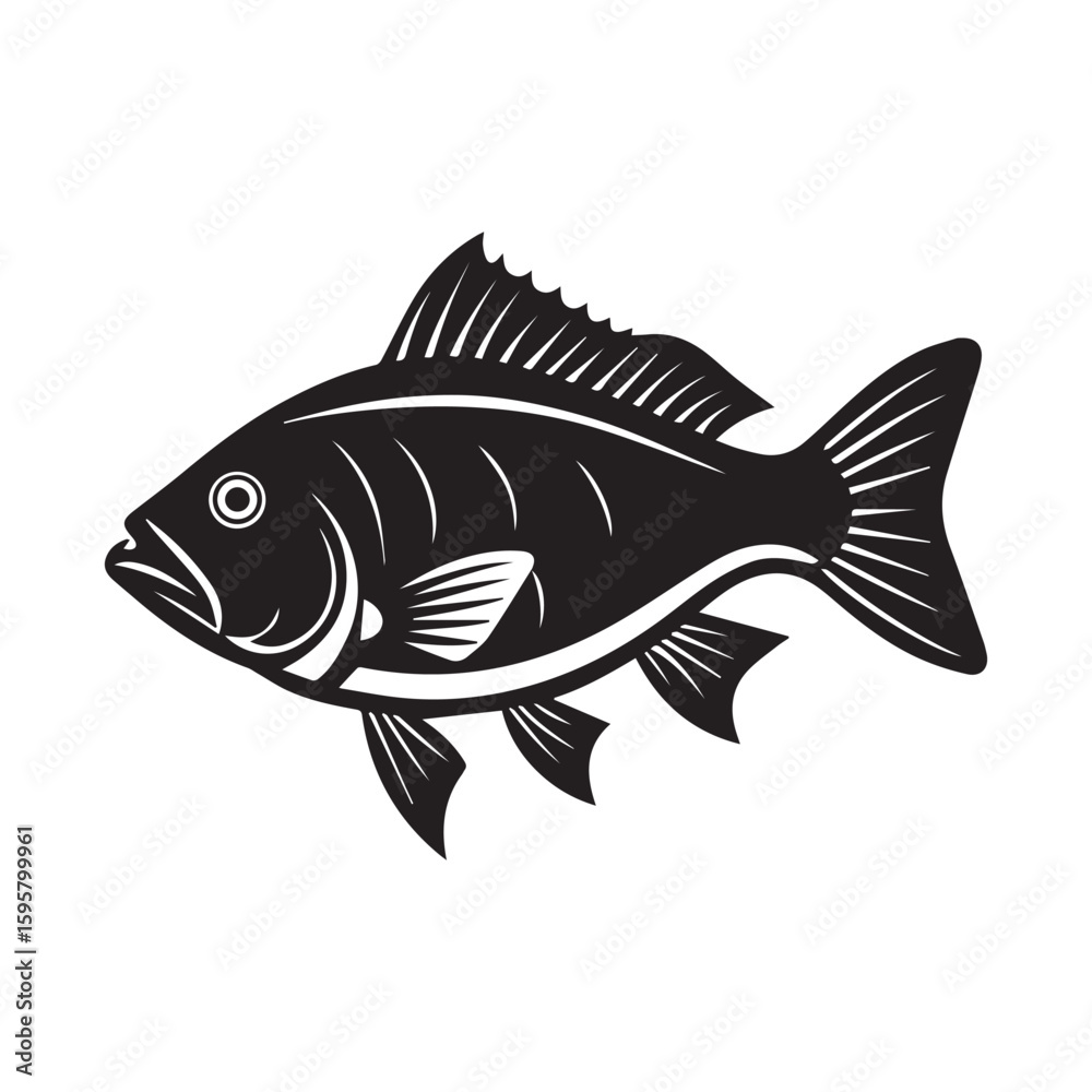 Fototapeta premium Snapper fish silhouette logo design vector illustration 