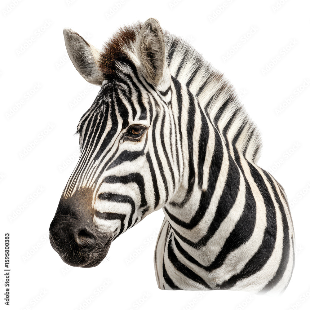 Close-up zebra head portrait