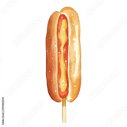 a cute American corndog at fairground