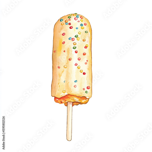 a cute American corndog at fairground