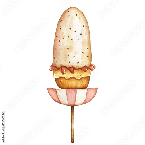 a cute American corndog at fairground