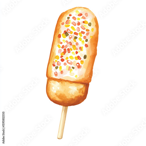 a cute American corndog at fairground