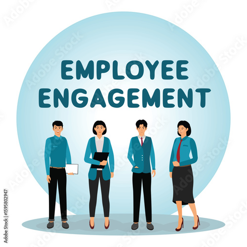 Employee Engagement concept. Team Representing Employee Engagement and Workplace Collaboration.