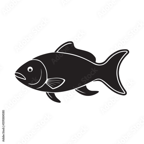 Carp fish silhouette vector illustration logo style design 