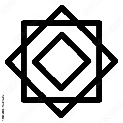 Black and white square with a white background. The square is made up of smaller squares