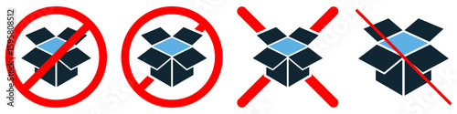 No open box icon vector, indicating sealed, untampered, or unopened products. Ideal for security, quality control, or new product warnings, ensuring integrity and freshness.