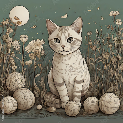 Whimsical Toon Cat Coloring Pages: Fun Digital Art for Kids and Adults