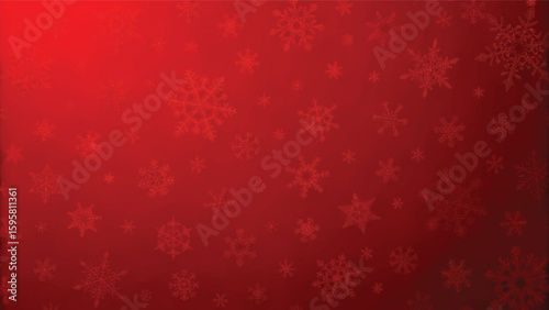 A seamless red Christmas background pattern with vintage gold snowflake and star decorations, perfect for winter holiday designs