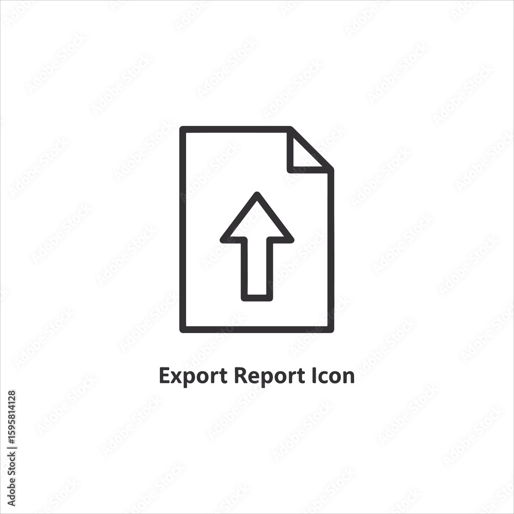Fototapeta premium Vector art of document with an upload arrow indicating export