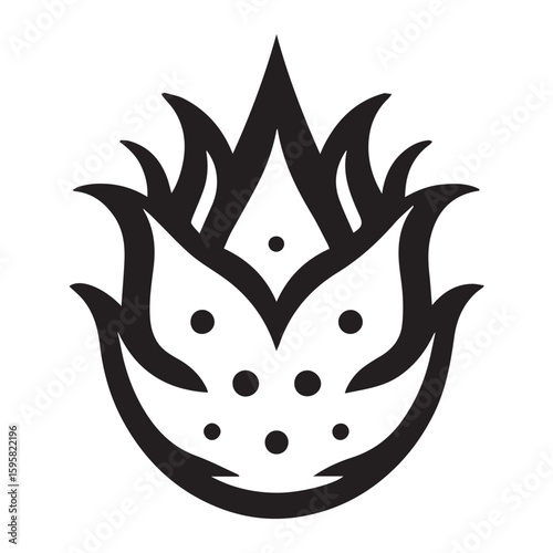 Minimalist dragon fruit logo with white background