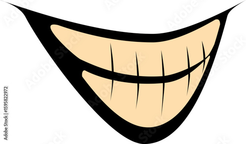 cartoonish smile