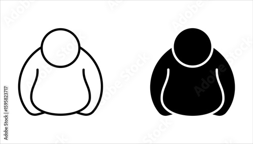 overweight people icon set, for web design, vector illustration on white background. 