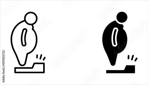 overweight people icon set, for web design, vector illustration on white background. 