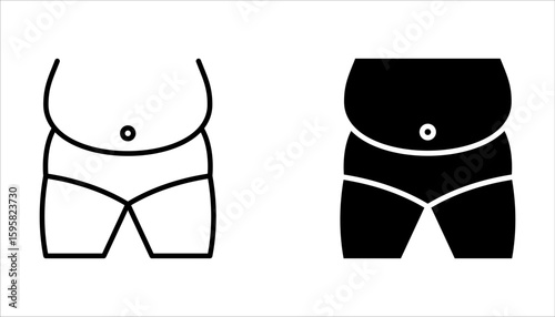 overweight people icon set, for web design, vector illustration on white background. 
