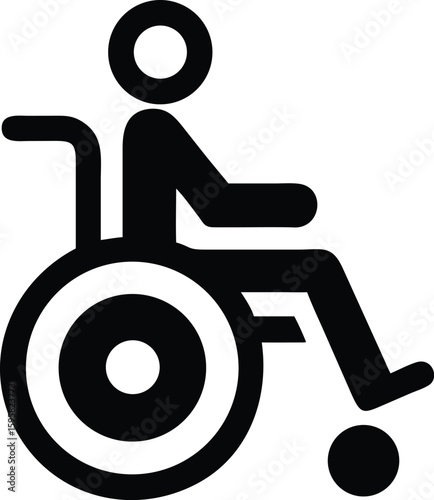Person in Wheelchair: Accessible Icon Vector Graphic
