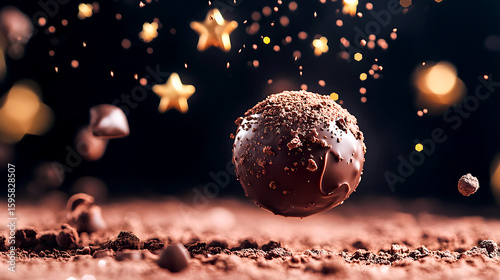 Levitating Chocolate Truffle with Stars
