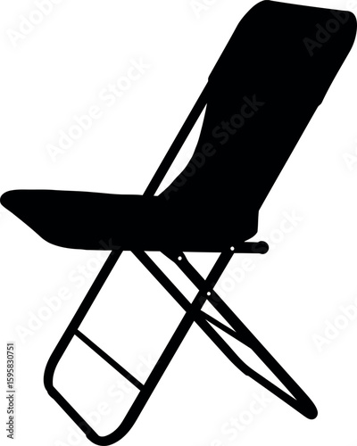 Black folding chair silhouette