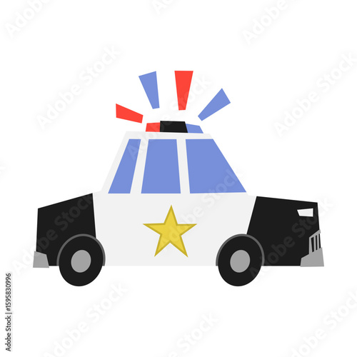 Wallpaper Mural Flat Illustration of Police Car with Siren Torontodigital.ca