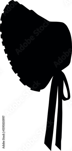 Vintage bonnet silhouette with ribbon