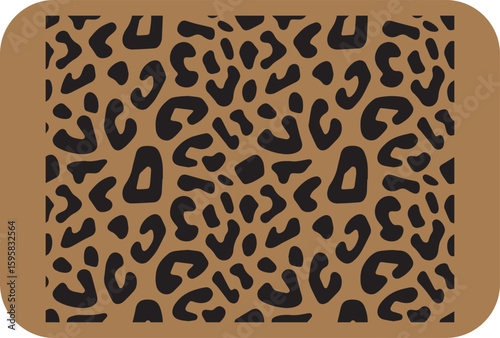 A detailed close up of a classic leopard print pattern featuring irregular black spots on a warm tan background creating a wild and stylish texture