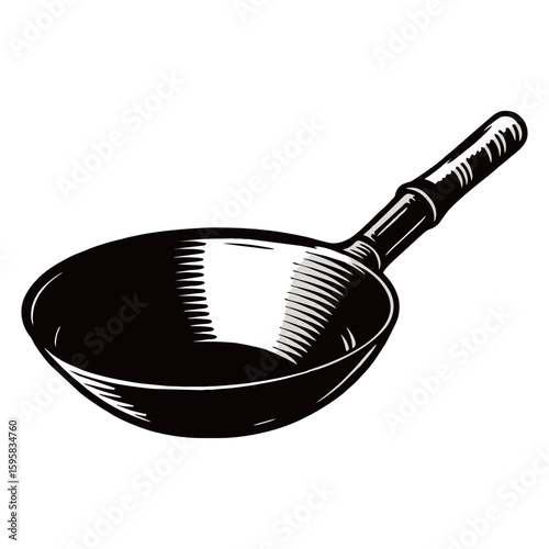 silhouette image of a frying pan with a transparent background